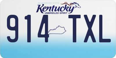 KY license plate 914TXL