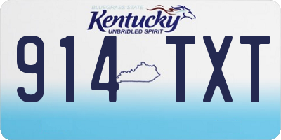 KY license plate 914TXT