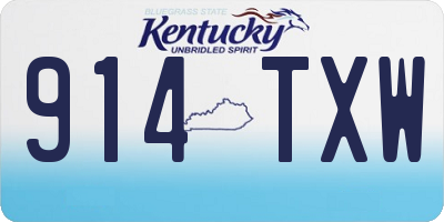 KY license plate 914TXW
