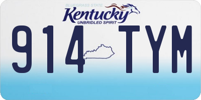 KY license plate 914TYM