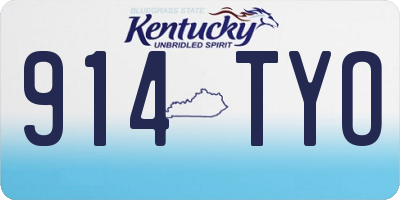 KY license plate 914TYO