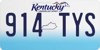 KY license plate 914TYS