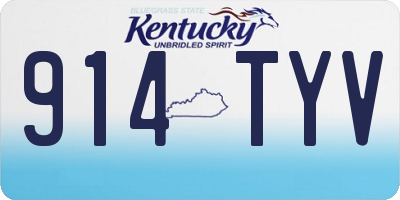 KY license plate 914TYV