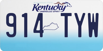 KY license plate 914TYW