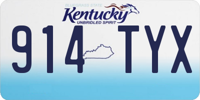 KY license plate 914TYX