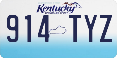 KY license plate 914TYZ