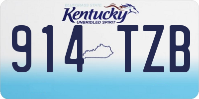 KY license plate 914TZB