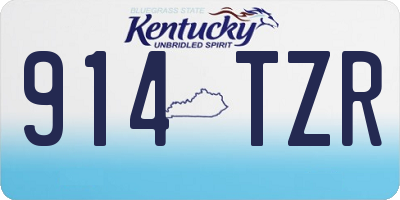 KY license plate 914TZR