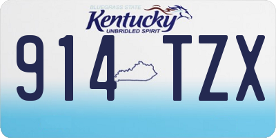 KY license plate 914TZX