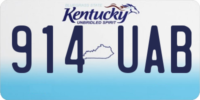 KY license plate 914UAB