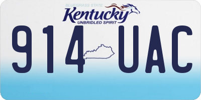 KY license plate 914UAC
