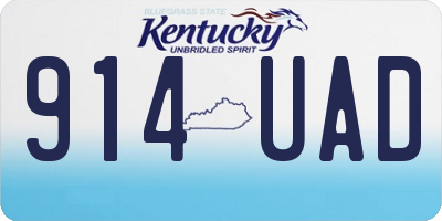 KY license plate 914UAD