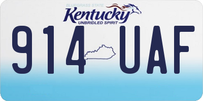 KY license plate 914UAF