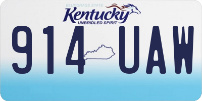 KY license plate 914UAW