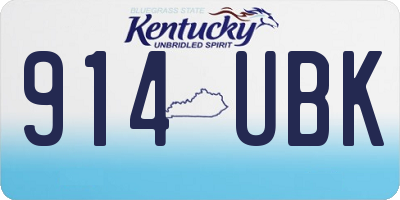 KY license plate 914UBK