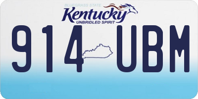 KY license plate 914UBM