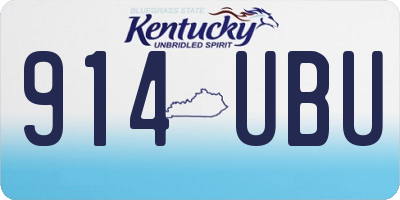 KY license plate 914UBU
