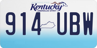 KY license plate 914UBW
