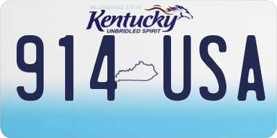KY license plate 914USA