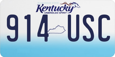 KY license plate 914USC
