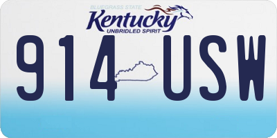 KY license plate 914USW