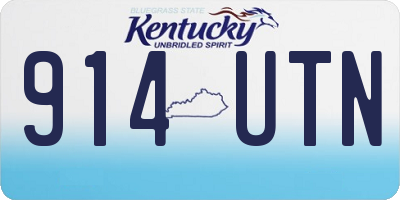 KY license plate 914UTN