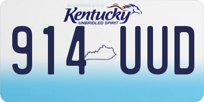 KY license plate 914UUD