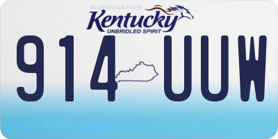 KY license plate 914UUW