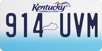 KY license plate 914UVM
