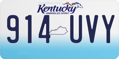 KY license plate 914UVY