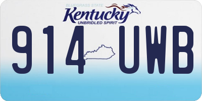 KY license plate 914UWB