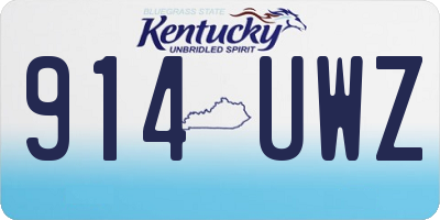 KY license plate 914UWZ