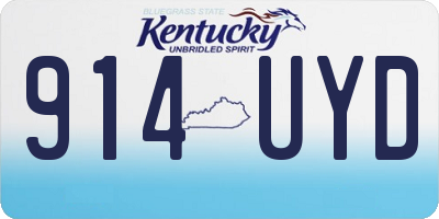 KY license plate 914UYD