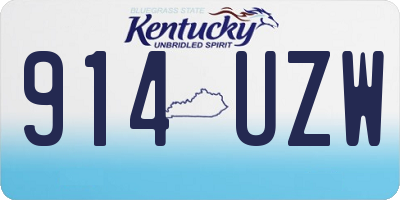 KY license plate 914UZW