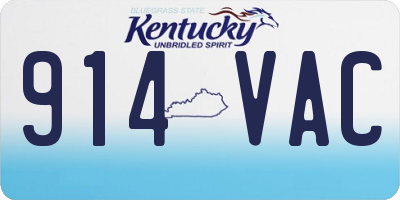 KY license plate 914VAC
