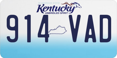 KY license plate 914VAD