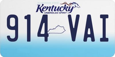 KY license plate 914VAI