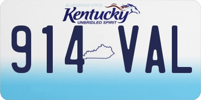 KY license plate 914VAL
