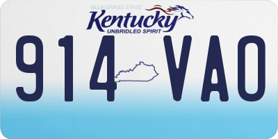 KY license plate 914VAO