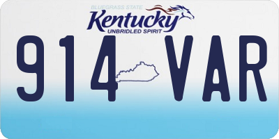 KY license plate 914VAR