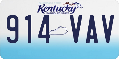KY license plate 914VAV