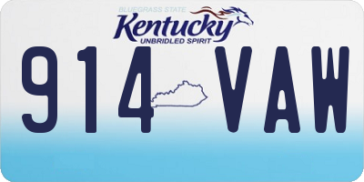 KY license plate 914VAW