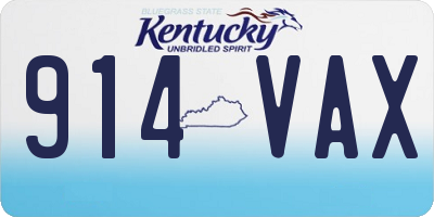 KY license plate 914VAX