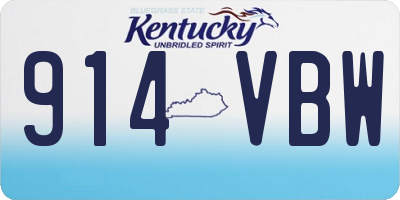 KY license plate 914VBW