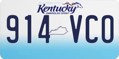 KY license plate 914VCO