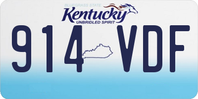 KY license plate 914VDF
