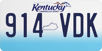 KY license plate 914VDK