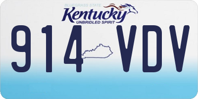 KY license plate 914VDV