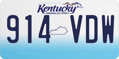 KY license plate 914VDW