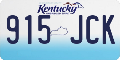 KY license plate 915JCK